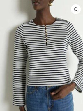NWT Nation L.A. Striped Long Sleeve Top